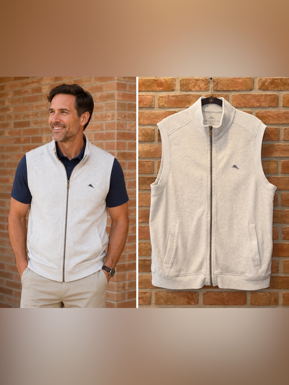 Tommy Bahama Men’s Full Zip Vest Size Medium